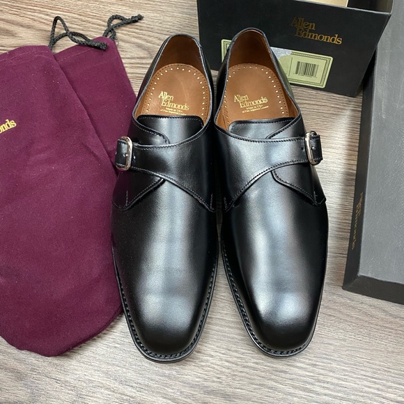 NEW Allen Edmonds Boston Black Monk Strap Oxfords 11.5 E main image 8